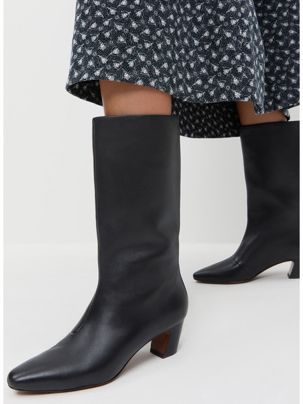 New Loeffler Randall Cleo Leather Mid Calf Boots